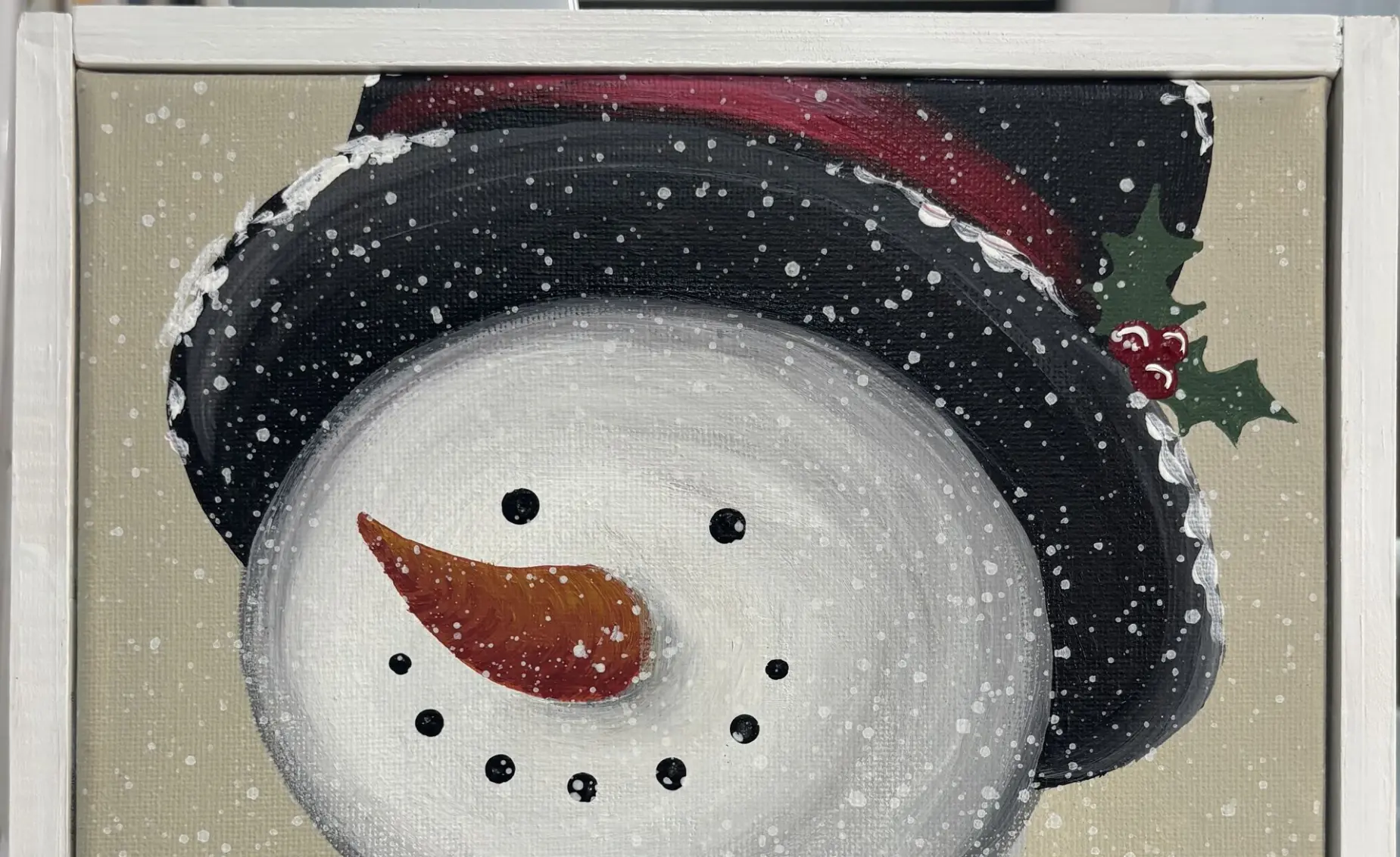 Acrylic paintingof a snowman